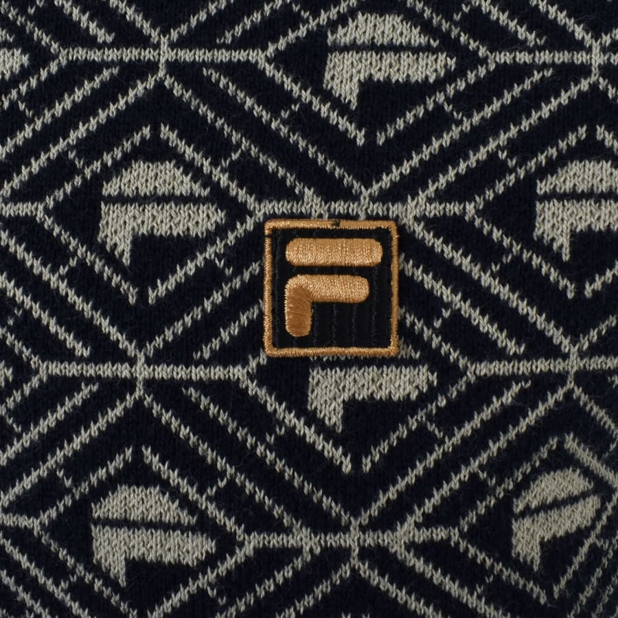 Fila Vintage Geo Pattern Polo T Shirt Black Mainline Menswear Ireland